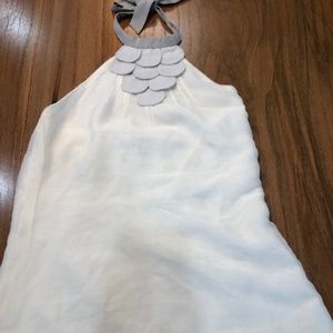 white open back halter